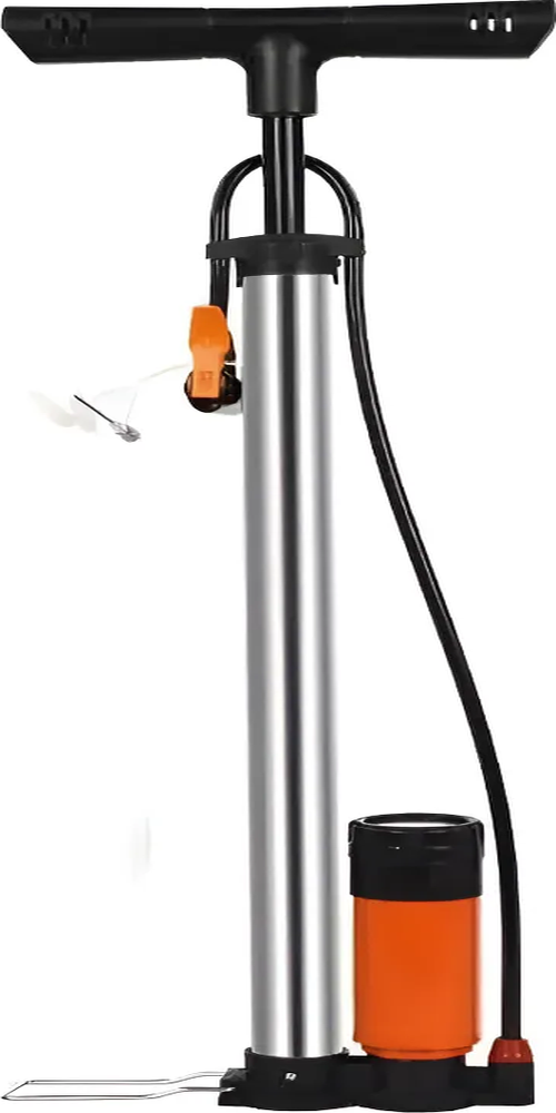 Genérico - Bombin Bicicleta Profesional Inflador Balon Medidor Presion Color Plateado