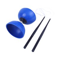 Magideal - Juguete Diabolo Con Triple Rodamiento, Bola De Malabarismo De Doble Cabeza, Palos Flexibles, Cuerdas, Material De Pe Grueso, Adecuado Para Adultos, Niños, Fitness, Entretenimiento Azul L