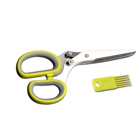 Bothyi - Tijeras De Cocina De 5 Capas Trituradas Chopper Gadget Multi Blade Para Hierba Con Cepillo