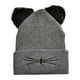 thumbnail image 1 of Gorro de punto con orejas de gato, gorro de lana bordado, bonito gorro cálido para otoño e invierno, gorro para el frío., 1 of 5