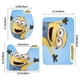 thumbnail image 3 of Minions Juego de 3 alfombras de baño de coral fleece: tapete de baño + alfombra de inodoro en forma de U + funda de tapa de inodoro en forma de O, 3 of 6