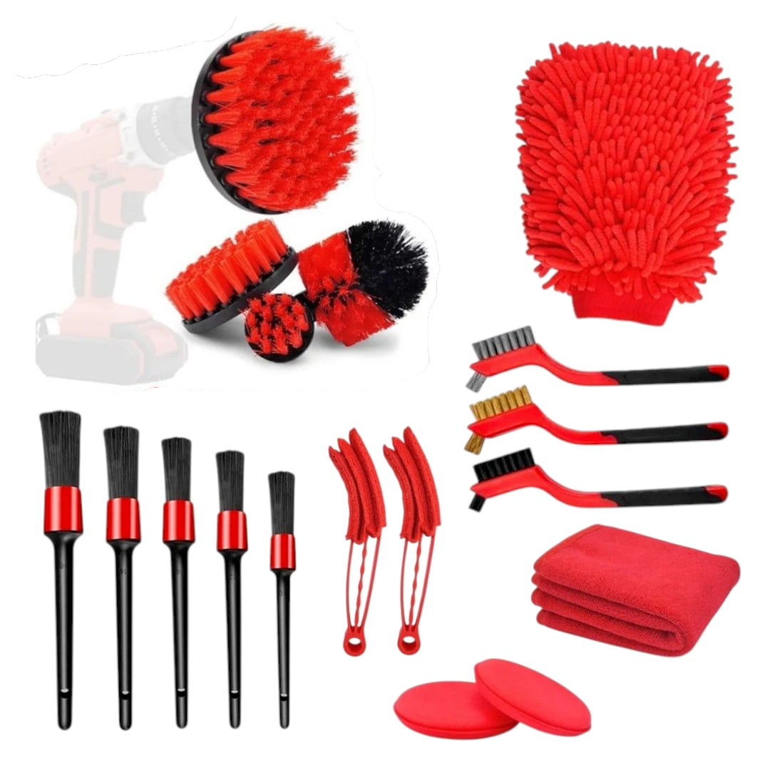Genérico - Kit De Limpieza Para Auto Interior Y Exterior 18pzs Cepillos