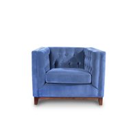 Latam Home - Sofa Roma 1 C Tela Velvet Azul Petroleo