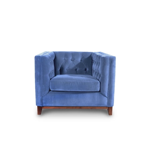 Latam Home - Sofa Roma 1 C Tela Velvet Azul Petroleo