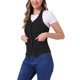 thumbnail image 4 of INSPIRE CHIC Chaleco de Mezclilla para Mujer de Regreso a Clases Cuello Halter Abotonado Chaleco de Mezclilla sin Espalda S Negro, 4 of 5
