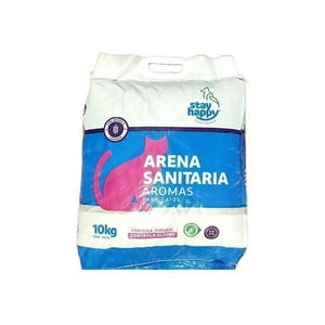 Stay Happy - Arena Ultra Aglutinante Para Gatos 10Kg Control Olores Aroma Lavanda