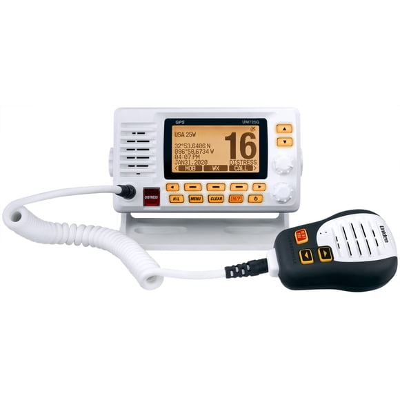 Radio VHF marina Uniden UM725G 1 W/25 W con GPS y micrófono