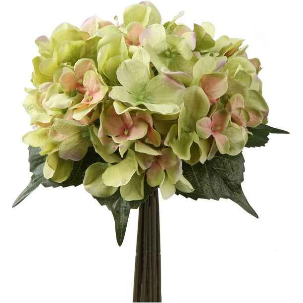 Flores artificiales para boda, flores falsas, ramos de hortensias artificiales, arreglos florales DIY para decoración del hogar y el jardín, 1 paquete