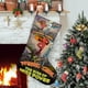 thumbnail image 1 of WordGirl Tema: Calcetines de Navidad, fino lino blanco para colgar en escaleras y chimenea, decoración navideña para el hogar, regalo de Navidad. 45cm × 32cm, 1 of 5
