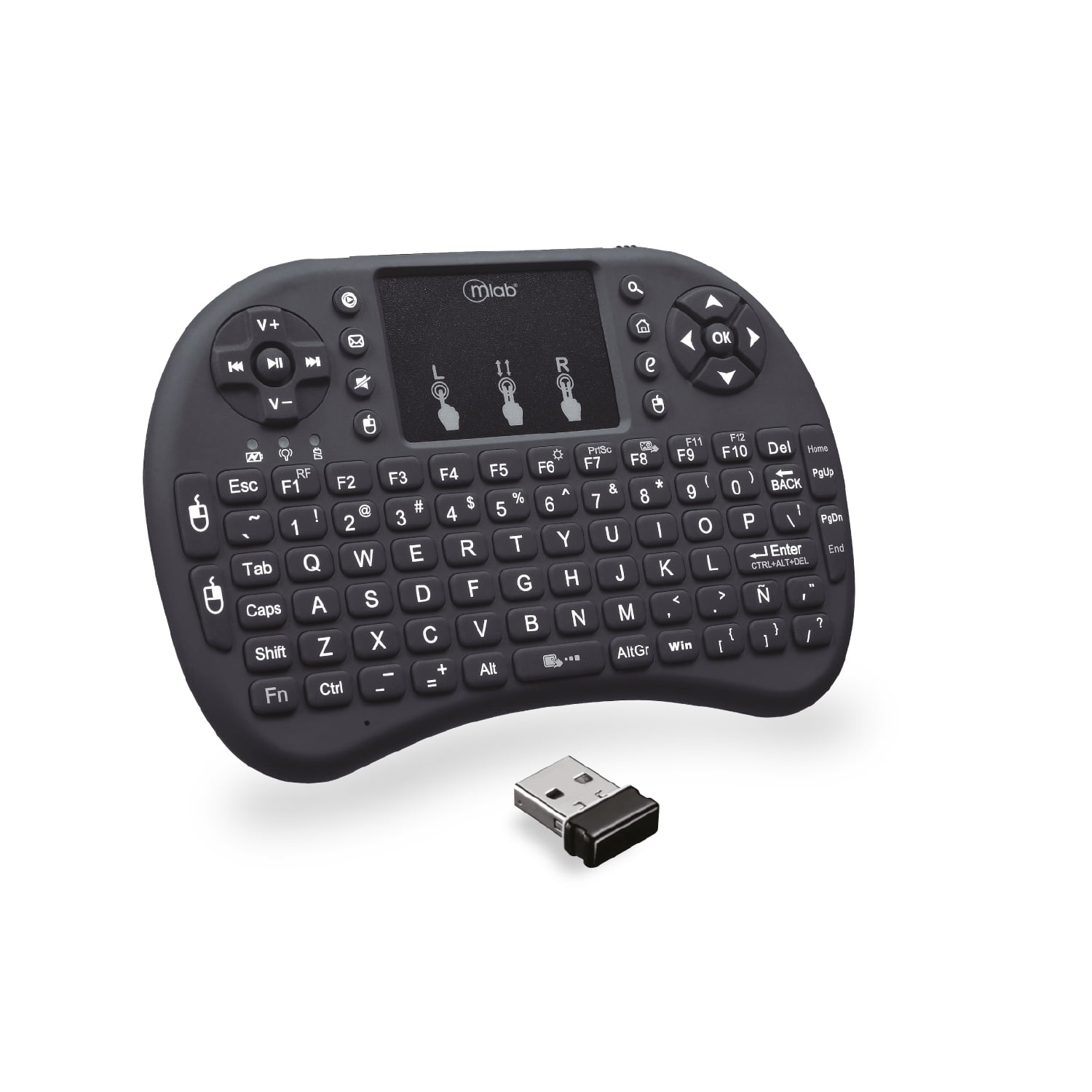 Mlab - Teclado Inalámbrico Touchpad Recargable Pc Notebook Smart Tv