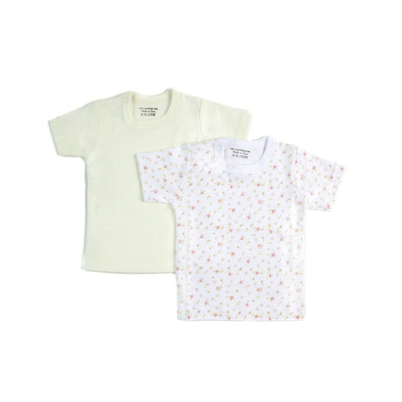 Pack 2 Camisetas Flores - 3 a 6M Manga Corta 100% Algodón Peruano
