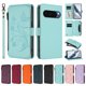 thumbnail image 3 of Funda Cartera Mariposa para [Google Pixel 10 Pro 5G] con Soporte y Cremallera Verde menta, 3 of 6