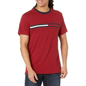 Camiseta Tommy Hilfiger Para Hombre, Manga Corta, Logotipo, Alfombra Roja