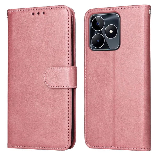 Funda Billetera para Realme C53 con Porta Tarjetas y Soporte Ajustable Rosa