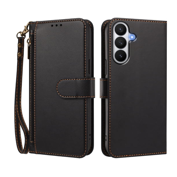 Funda Tipo Billetera para samsung galaxy S26 con Soporte y Bolsillo con Cierre Negro