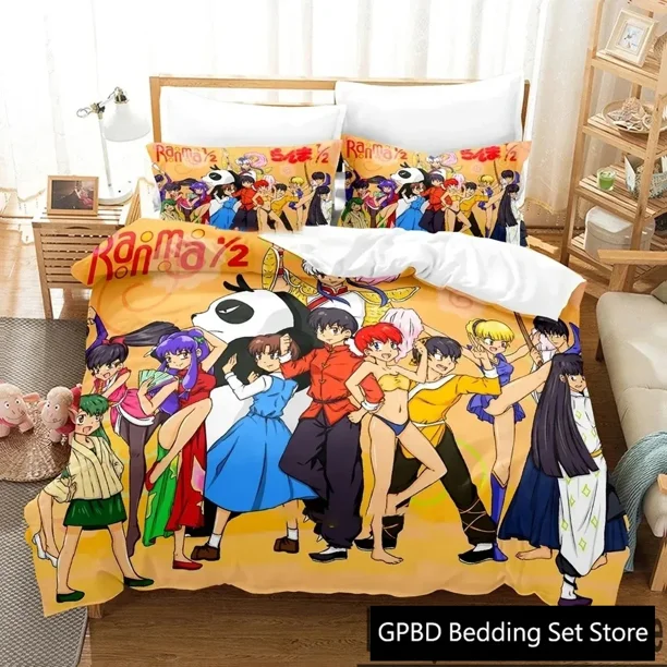 Ranma Bedding Set Boys Girls Duvet Cover Pillowcase Bed boys Adult Home Textileextile