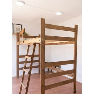 Mi Pieza - Cama Alta Madera Bella 1.5 Plazas Nogal