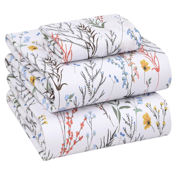 Sábanas RUVANTI Twin XL de Algodón Percal con Aroma Floral