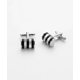thumbnail image 5 of Colleras Gemelos Camisa Cilindricos Rayas Negro Y Plata Plateado, 5 of 5