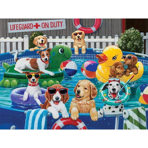 Puzzle Bits and Pieces Puppy Pool Party 1000 piezas