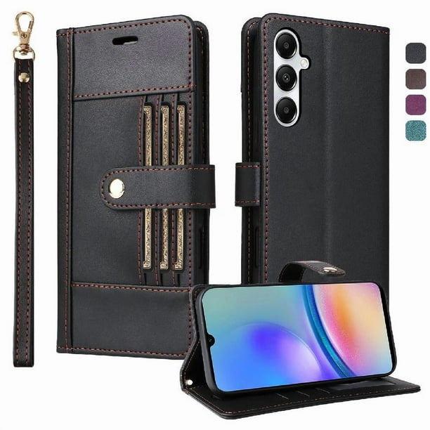 FOXDOCK Funda tipo Cartera para Samsung Galaxy A05s – Cubierta de Cuero PU con Múltiples Ranuras, Bolsillo para Efectivo y Correa de Muñeca