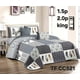 thumbnail image 1 of Cobertor de verano tipo quilt tamaño 2 Plazas Cuadros Gris y Blanco con plumas, 1 of 1