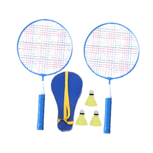 Juego de bádminton y tenis para niños Raquetas de tenis Pelotas de bádminton resistentes Raquetas de tenis para niños Raqueta de bádminton para niñas Azul