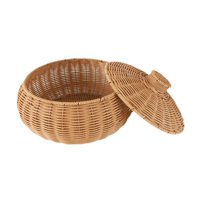 Bothyi - Cesta De Almacenamiento De Ratán Decoración Del Hogar Bandeja Para El Hogar Para El Armario De Escritorio De Mostrador