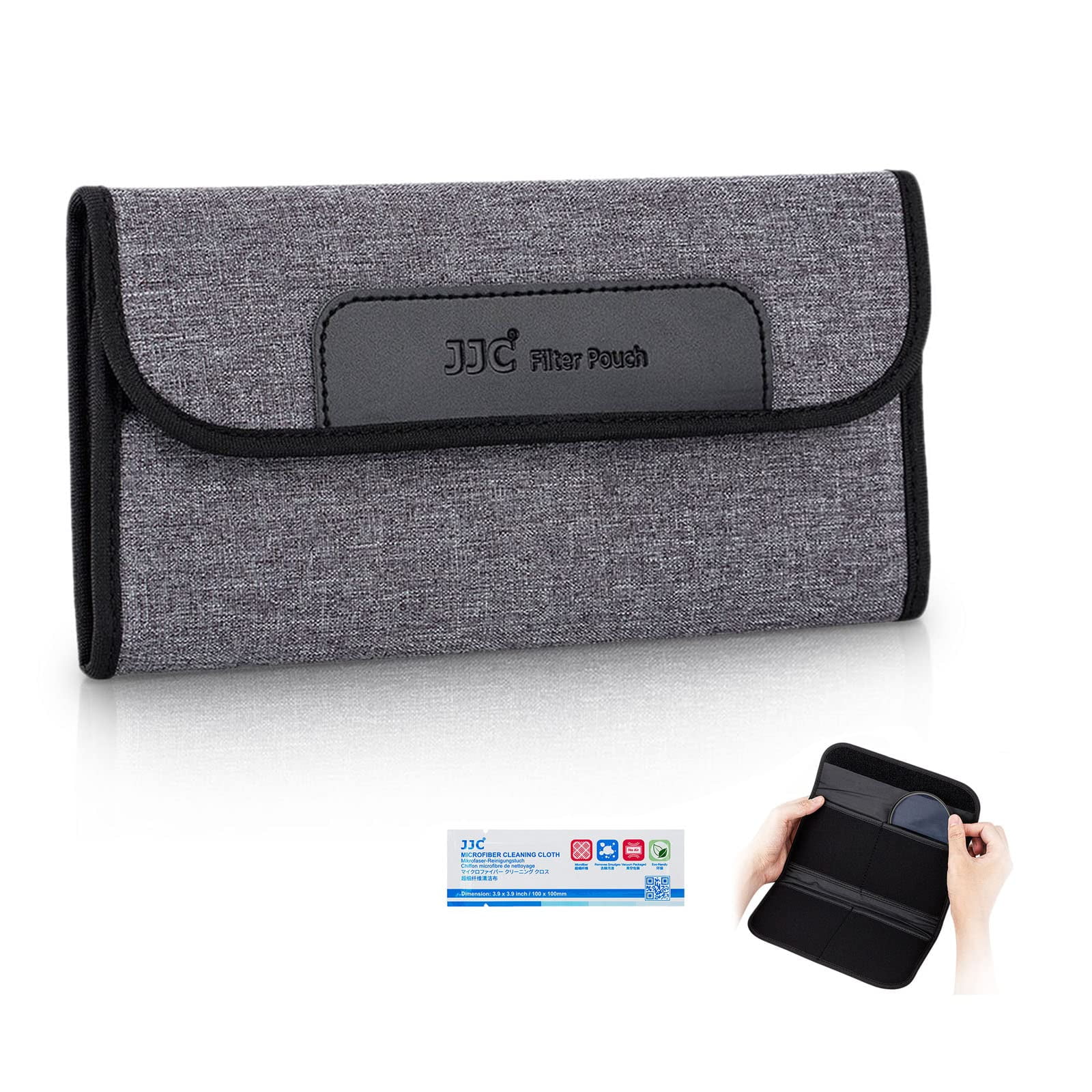 Funda De Filtro De Lente Jjc Con 4 Bolsillos Para Filtros De Hasta 82 Mm Con Tela