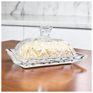 Store Montt Spa - Mantequillera De Vidrio Con Tapa Vintage Rectangular 17Cm Transparente