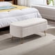 thumbnail image 2 of Ivory White Storage Ottoman Bench for End of Bed Gold Legs, Modern Ivory White Faux Fur Entryway Bench Upholstered Padded with Storage for Living Room Bedroom, 2 of 3