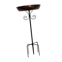 Magideal - Baño De Pájaro De Metal Para El Diseño De Pájaro De Jardín Exterior Con Un Tazón De Alimentación De Aves De Pájaro De 5 Puntas Para El Césped Al Aire