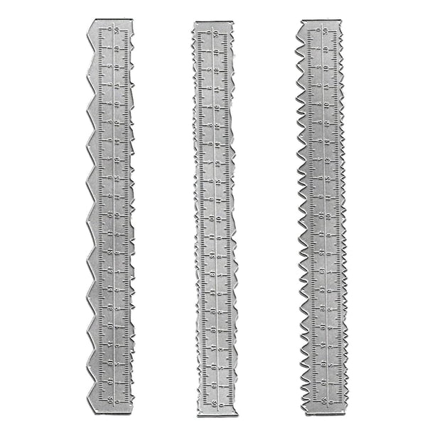 3 piezas de regla de rasgado de papel, troqueles de corte en relieve, suministros de bricolaje, accesorios de metal duraderos, herramienta de desgarra