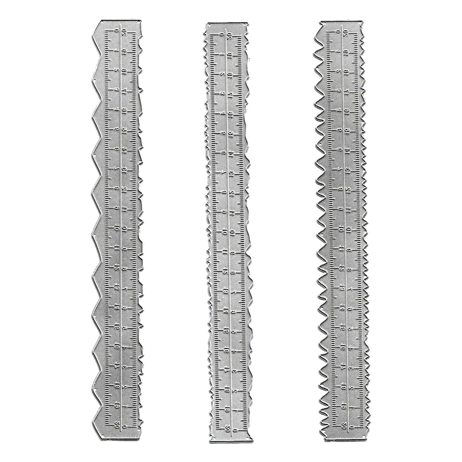 Magideal - 3 Piezas De Regla De Rasgado De Papel, Troqueles De Corte En Relieve, Suministros De Bricolaje, Accesorios De Metal Duraderos, Herramienta De Desgarra