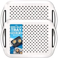Bandejas Para Comida Volila, Paquete De 2, Antideslizantes, 39 X 29 Cm, Blancas