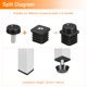 thumbnail image 4 of Uxcell Pies Niveladores Ajustables para Muebles Inserto de Tubo Nivelador M8x25x25mm, 4 of 6