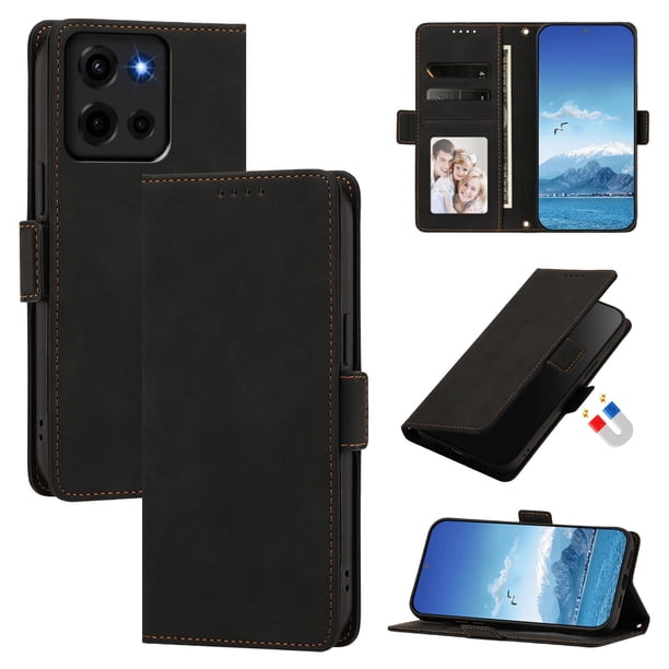 Funda Billetera Delgada para Motorola Moto G 5G 2025 con Ranuras y Soporte Negro