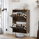 thumbnail image 3 of 23.6 Inch Walnut shoe cabinet, Mid-century modern freestanding shoe cabinet, Freestanding organizer with metal legs, Suitable for entry, Hallway And Entryway, 3 of 3