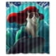 thumbnail image 1 of Cortina de ducha de gato, juego de cortina de baño con ganchos, tamaño 60 x 72 pulgadas, 1 of 3