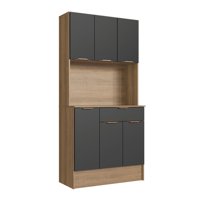 Amuv - Kit Cocina 81 Cm Grafito 6 Puertas 1 Cajon