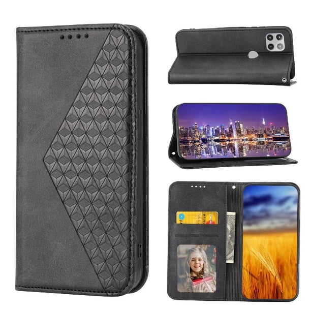 Funda Flip FOXDOCK para Motorola Moto G Stylus 5G 2021 , Estilo Billetera con Diseño Rombo, Correa de Mano y Soporte, Uso Diario