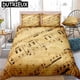 thumbnail image 1 of Music Stave Notes Duvet Cover Set Vintage Bedding Set Quilt Cover Retro Bed Set Boys Home Textiles, 1 of 5