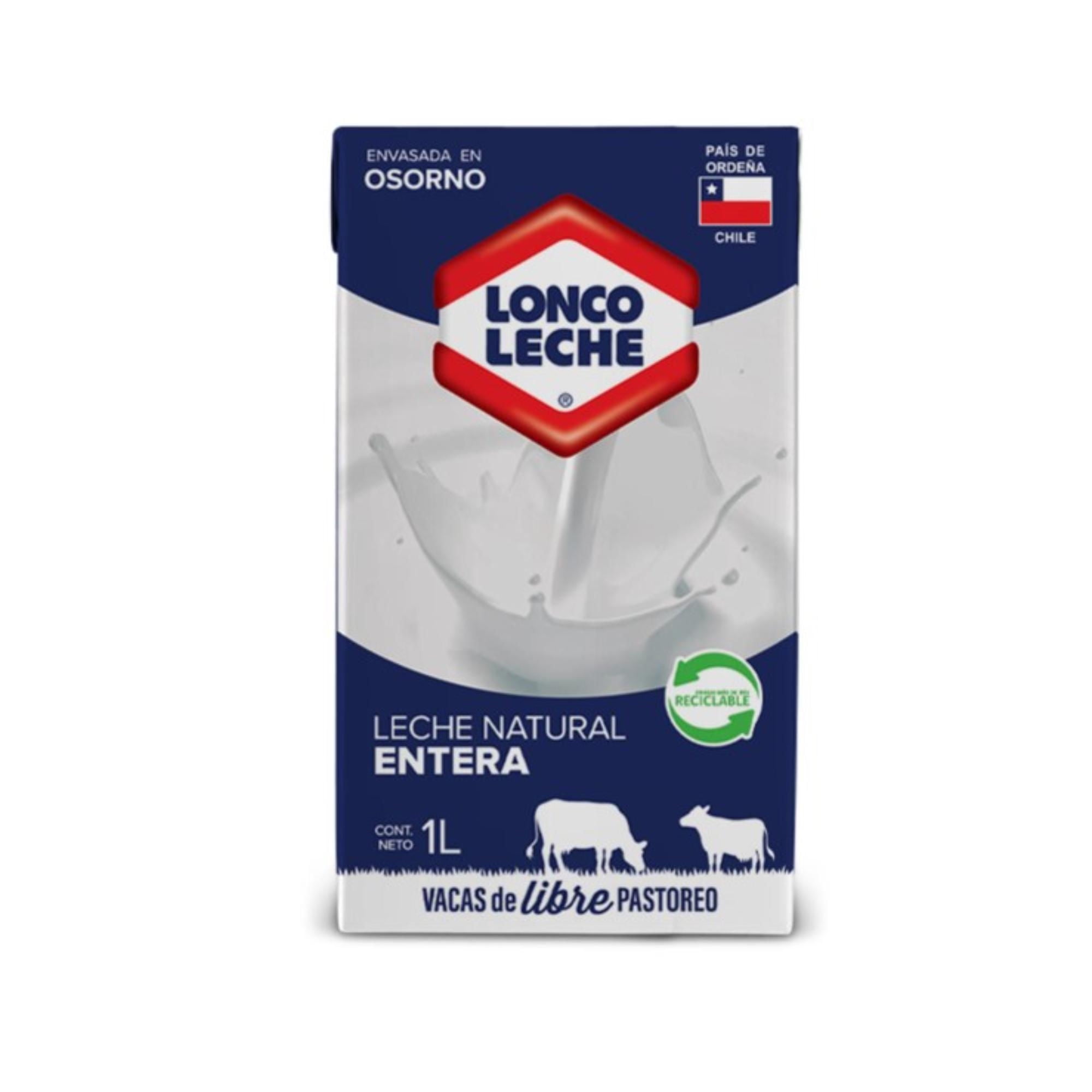 Leche Natural Entera Lonco Leche 1 L Loncoleche