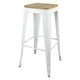 thumbnail image 1 of Taburete Piso Metal Tolix asiento madera Comedor Bar LF5-03W - blanco, 1 of 5