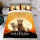 thumbnail image 4 of Mufasa Conjunto de sábanas temático, trío de piezas, cómodo y amigable con la piel, diseño único, regalo de decoración para el hogar para familiares, amigos y fans, 90 cm * 190 cm, 4 of 6