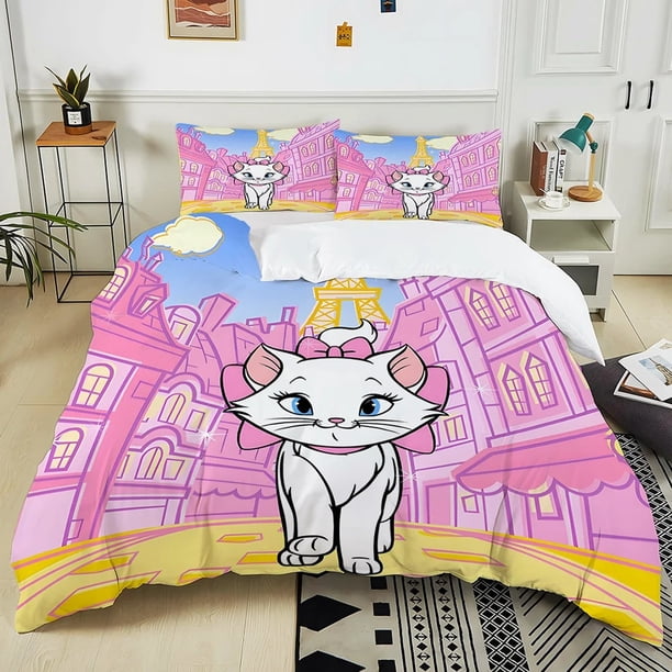 Mary Cat Cute Cartoon Bedding Set Duvet Cover Set Boy Girl Home Bedroom Decoration comforter sets Bed Sheets
