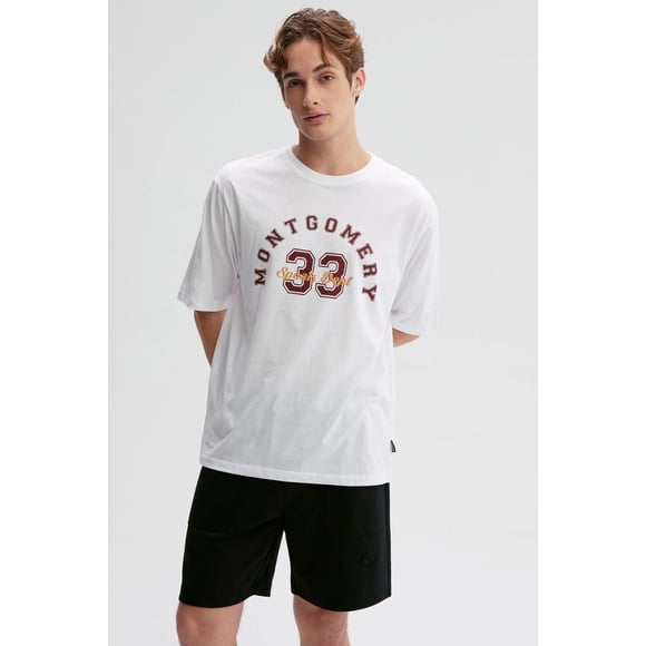 Polera Hombre Print Central Blanco - VII