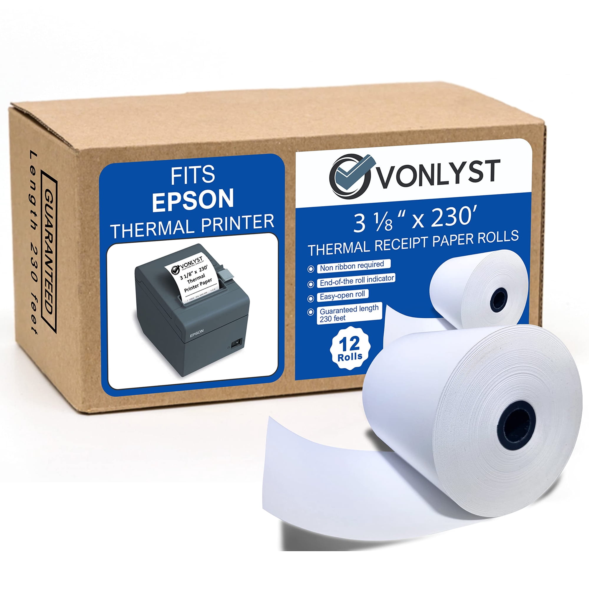 Rollo De Papel Térmico Para Recibos Vonlyst, 80 Mm X 70 M, Para Epson
