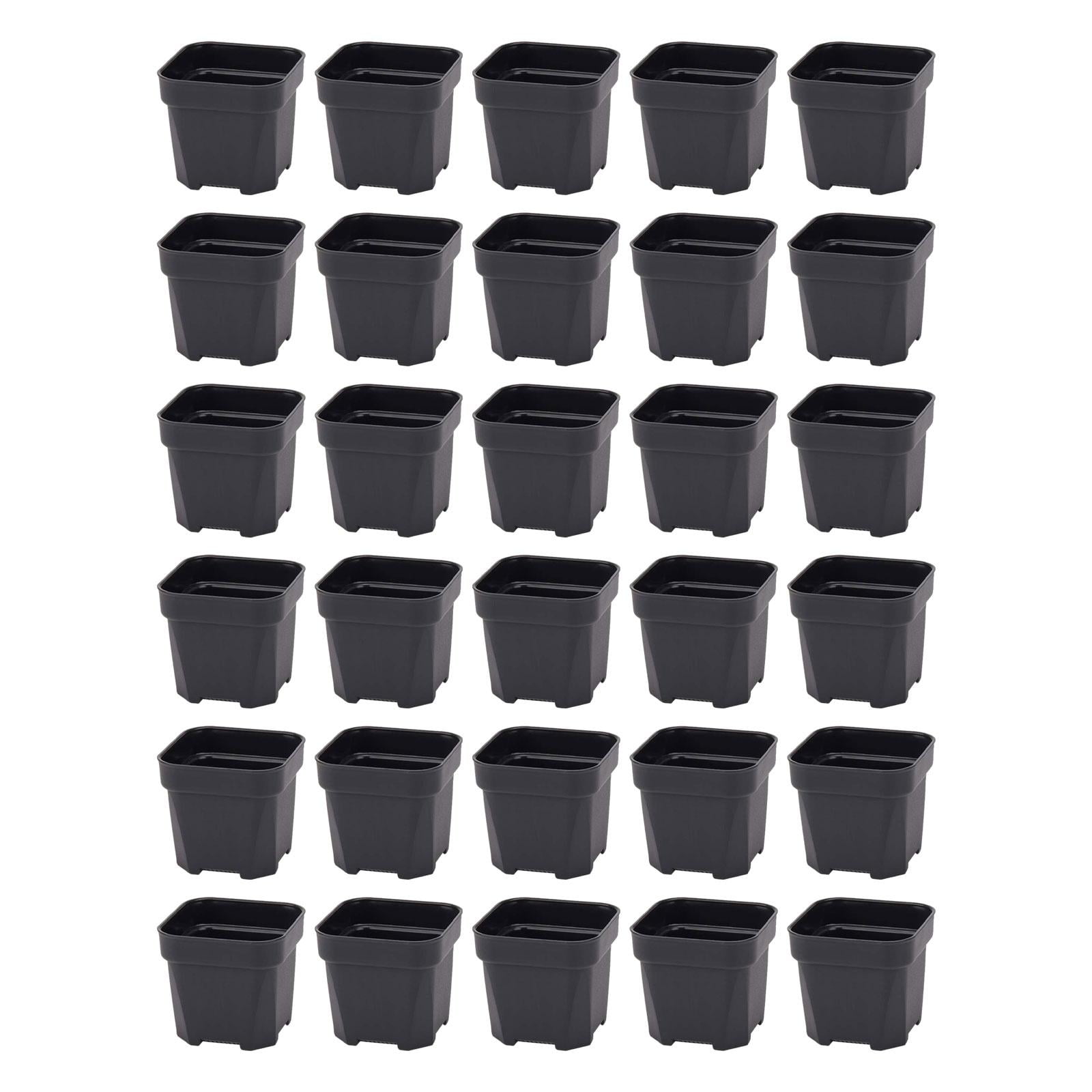 Ioensy - 30 Macetas Portátiles Para Vivero De Plantas Suculentas, Para Jardín, Balcón Y Césped, 7,9 X 7,2 X 6,5 Cm, Color Negro