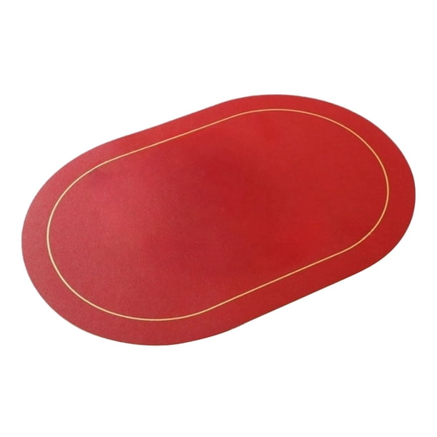 Mantel Individual de piel sintética para mesa de cocina, fácil de limpiar, limpiable, tapete ovalado para mesa de comedor, tapete de PU para cocina de rojo